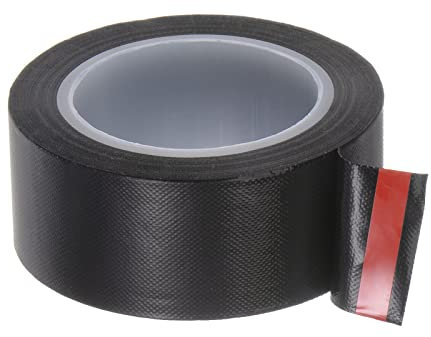 sourcing map Stoff PTFE Klebeband Rolle 1 x33 ft Hochtemperatur PTFE Kleber Klebeband 0.13mm Dicke für Vakuum Versiegelungsgerät Hand Impuls Versiegelung Schwarz