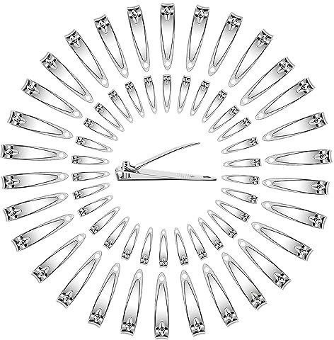 Ayearparty 120 Pieces Nail Clipper Set Flat Toenail Clippers Stainless Steel Fingernails Manicure Pedicure Sturdy Silver Small Trimmer Portable Bulk for Men Women Homeless Care Package Supplies