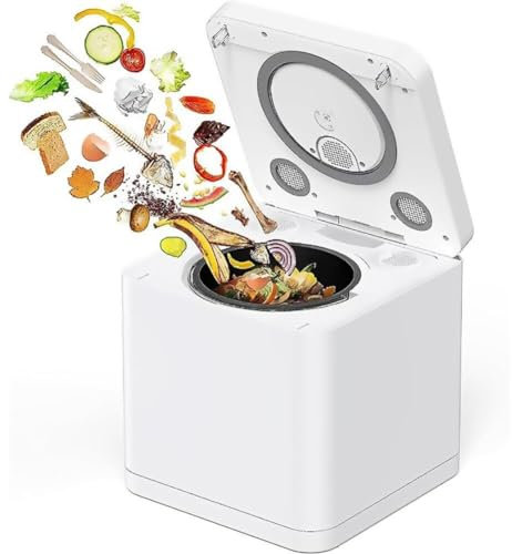 Electric Kitchen Composter, 3.3L Smart Waste Compost Bin with Smart LED Screen, Fast 5-8H Turn Garbage to Compost with One-Touch, Dual Vent Odorless Compost, Auto Cleaning Composting Bin