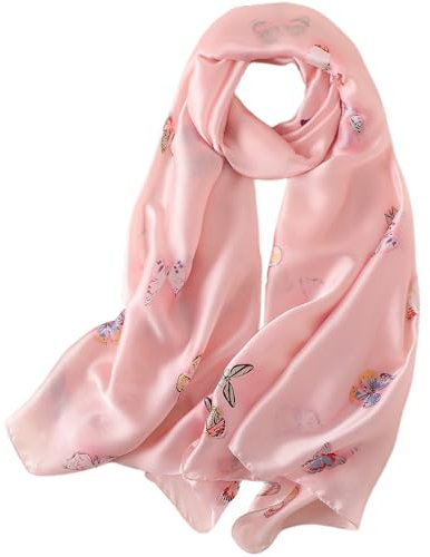 FAIRYGATE Seidentuch Damen Tuch Schal Seide Tücher Kunst Motiv Halstuch Seidenschal 180 x 90 cm Leicht Stola Frauen Festlich Schals für Abendkleid 43030