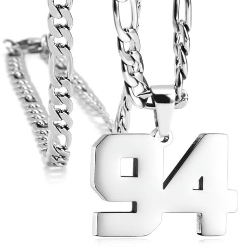 Caiduoduo Männer Athlet Edelstahl Sport Nummer Halskette Baseball Basketball Fußball Mannschaft inspiriert Schmuck
