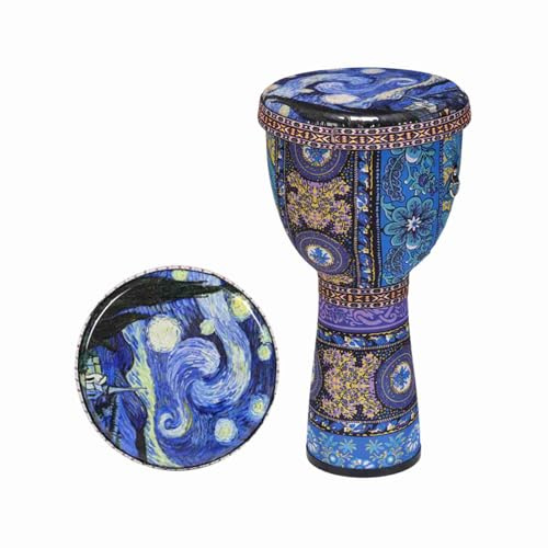 Tambour Djembé, Djembé avec Sangle 8 Pouces Tambour à Main Ultra Léger en Fibre de Carbone PVC pour Débutants Adultes et Enfants (4)