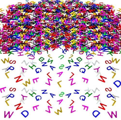 Oblique Unique ABC Buchstaben XXL Konfetti Set - über 2500 Stück - Bunt Tisch Deko Streudeko Dekoration für Schuleinführung Einschulung Schulanfang Party Feier Mädchen und Jungen