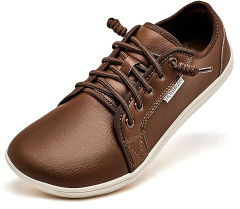 HOBIBEAR Chaussures pieds nus larges et minimalistes pour homme et femme, chaussures légères et confortables, marron foncé, 39.5 EU