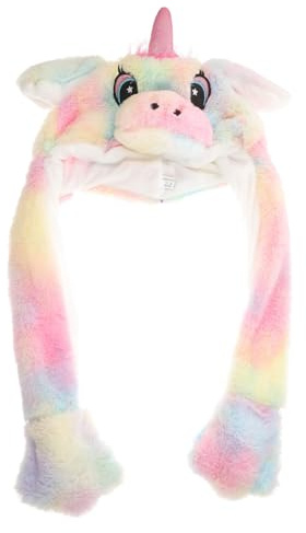 FUNOMOCYA Plüsch Hasenmütze mit Beweglichen Ohren Lustiger Cartoon für Erwachsene Niedliche Tiermütze mit Wackelnden Ohren Auffällige Kopfbedeckung für Karneval und