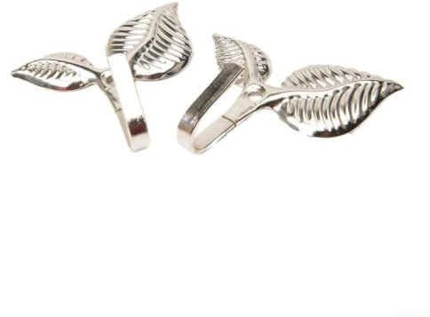 Decorative vintage iron For Leaf wall hooks 8 pieces for hanging, hats, towels, and keys in For Home, made from iron with mounting screws for secure setup (Silver)