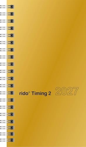 rido/idé 7014121917 Taschenkalender Mod. Timing 2 2027 A6, Karton, gold: 2 Seiten = 1 Woche