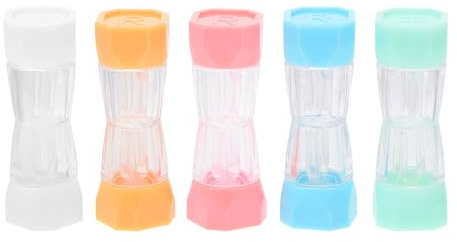 IDEANATEGRATE Lens Suitable 5pcs Set Lightweight Plastic Case Organizer Portable Storage Holder for and Use Random Color Travel Contact Lenses for Trip Class