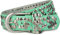 styleBREAKER Damen Nietengürtel mit unterschiedlichen Nieten, Kunstleder Gürtel Einfarbig, Damengürtel kürzbar 03010008, Farbe:Mint, Größe:85cm
