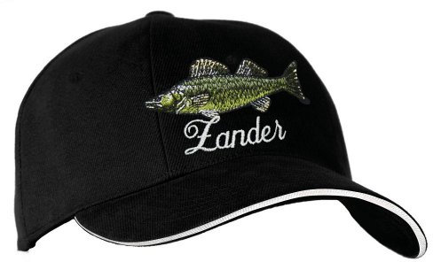 Baseballcap mit Einstickung - Fisch Zander - 68230 schwarz