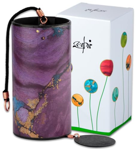 Zaphir Klangspiel Sufi mit Geschenkverpackung | Windspiel Geschenk - Chimes für Yoga, Kinder und Meditation in Lila