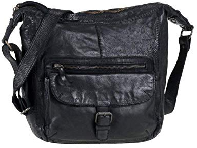 Bear-Design Shopper Beuteltasche Schultertasche Anna CL32612 gewaschenes Leder Vintage Used Look 30/27/9 cm