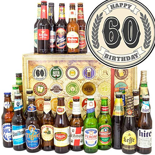 60. Geburtstag - Bier aus aller Welt 24x - 60. Geburtstag Geschenke - Kalender Weihnachten Bier 2024 2025