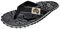 Gumbies Islander Unisex Flip-Flops, Silber - Schwarze Signatur - Größe: 48 EU