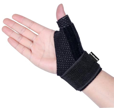 DRwelland Reversible Thumb & Wrist Stabilizer splint for BlackBerry Thumb, Trigger Finger, Pain Relief, Arthritis, Tendonitis, Sprained and Carpal Tunnel Supporting, Lightweight and Breathable S/M