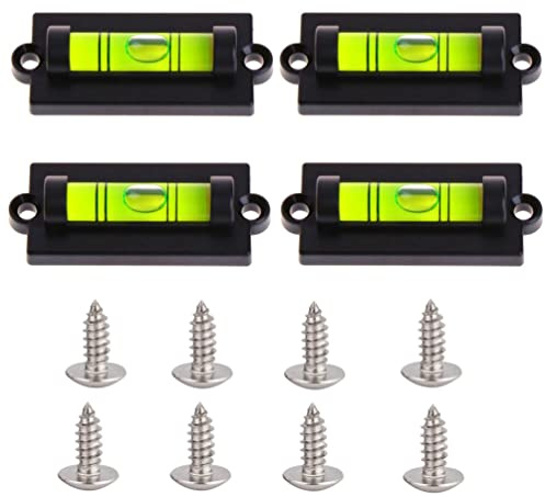 8PCS Bubble Spirit Level 59x25mm Spirit Level Small Bubble Level Measurement Instrument with Mounting Holes for RV Tripod Camera Hanging TV Furniture Frame Level Tools