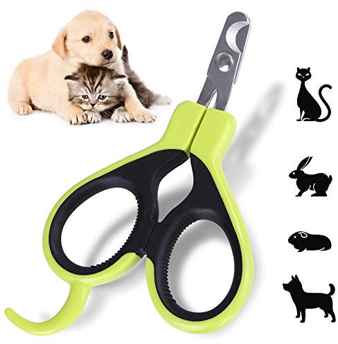Angzhili Pet Nail Clippers - Cat Claw Clippers for Rabbit Puppy Kitten Kitty Guinea Pig Small Dog - Sharp, Safe,Anti-Scratch (Green)
