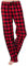 JTPW Women's 100% Cotton Flannel Sleep Pajama Pants with Pockets (Black RED Check, M)
