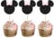 Gyufise Mouse Inspired Cupcake Toppers with Bow Black and Pink Glitter Mouse Cupcake Picks Baby Shower Wedding Kids Birthday Party Cake Decorations Supplies 36 Pack