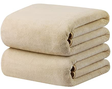 JML Microfiber Bath Sheet Towels, 40x80, 2 Pack, Camel