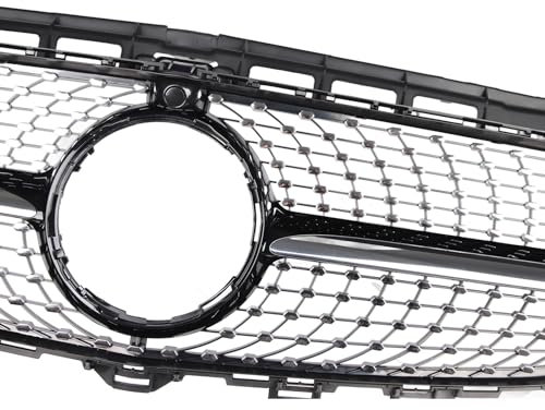 Frontgrill Grill aus ABS, Glänzend Schwarz für W213 2016-2019, Diamant-Design zur Verbesserung der Fahrzeugästhetik