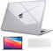 FINTIE Coque Compatible avec MacBook Air 13 M1 (A2337) / Air 13 2020 2019 2018 (A1932/A2179), Etui Housse en Plastique Fine Dur avec Film de Clavier & Protection d'écran, Transparent Cristallin