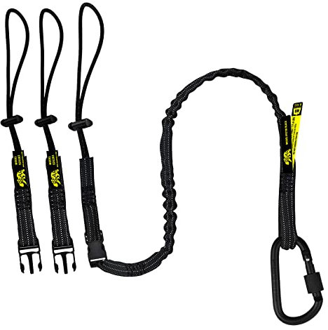 BearTOOLS Interchangeable Tool Safety Lanyard Detachable Buckle Multi Accessory Connection Protection Kit (Black 1PK + 3 Loop Ends)