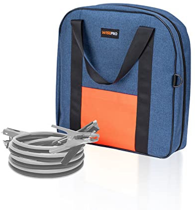 WISEPRO 15 Inch Jumper Cable Bag,Heavy Duty Cable Storage Bag,Water Resistant Cable Organizer Bag for Jumper Cable,EV Charging Cables, Cords and Hoses (15 Inch Blue)