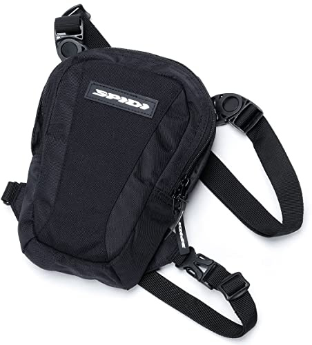 SPIDI motorcykel-benväska, 3 liter, avtagbara remmar, svart, svart, 3.0 Liter, benväska