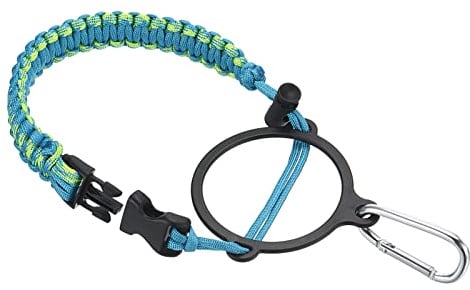 PATIKIL Paracord Wasserflaschengurt, Paracord-Handle Carrying Lanyard Strap Carrier mit Ring Wasserflaschenhalter für 12oz bis 64oz Wide Mouth Bottles, Green Camouflage, Light Blue