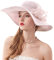 Naimo Damen Kirche Kentucky Hüte Derby Fascinator Hut Elegante Blumen Organza Breite Krempe British Tea Party Hochzeit Sonnenhut