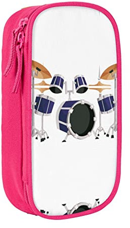 YTORA Federmäppchen mit Jazz-Trommel, großes Fassungsvermögen, große Aufbewahrungstasche, langlebig, 3 Fächer, rose, Einheitsgröße, Taschen-Organizer