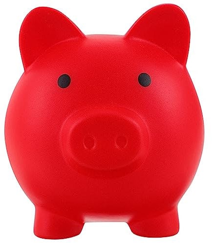 Niedliches Unzerbrechliches Sparschwein in Rot - Charmante Geldbox Für Kinder Dekoration Im Kinderzimmer Fördert Sparsamkeit Und Finanzielle Verantwortung