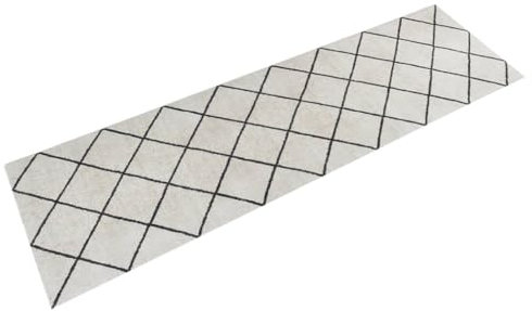 vidaXL Küchenteppich, Küchenläufer rutschfest Waschbar, Teppich Läufer für Küche, Teppichläufer Maschinenwaschbar, Quadrat 45x150cm Samt