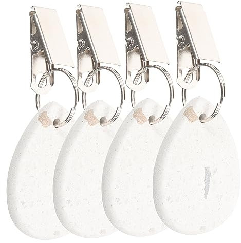 ifundom 4 Stück Austauschbare Tischdeckengewichte Tischabdeckungsclip Tischdeckenklammern Kleine Tischdecke Gewichte Campingbedarf Tischdeckenbeschwerer Mit Klammern Zubehör Terrazzo Stein