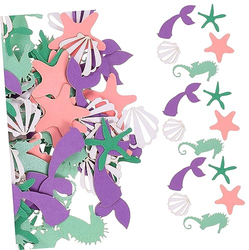 Abaodam Confettis Papier Animaux Marins Queue de Sirène pour Décoration de Table et Remplissage de Ballons 100 Couleur Aléatoire pour Fêtes et Showers Nuptiaux