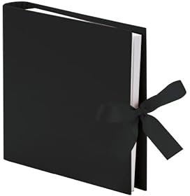 Rössler Papier 13161147906 - Fotoringbuch mit Schleife S.O.H.O., 23 x 21 cm, 50 Seiten, schwarz, 1 Stück