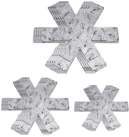 Pan Protectors,12 Pieces Pan Protectors for Stacking,3 Different Sizes Pan Dividers,Anti Skid Reusable Kitchen Accessories,Ideal for Stoneware,Ceramic and Glass