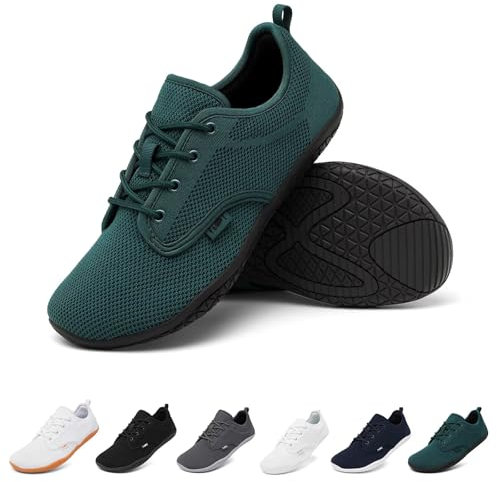 Geweo Scarpe Sneakers Uomo Donna Minimaliste Barefoot Shoes Scarpe a Piedi Nudi Antiscivolo Scarpe Trail Running Leggere Corsa Scarpe Comode Scarpe da Camminata Casual Estive Verde 47 EU