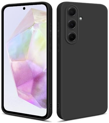 HSP Hülle für Samsung Galaxy A35 5G [Staubabweisend] Handyhülle | Premium TPU Silikon Case Schutzhülle | Kratzfest Stoßfest Fallschutz | Kameraschutz Displayschutz | Passgenau Dünn Matt | Schwarz