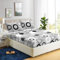HaraDeco Juego de Sábana 4 Piezas Cama 180x190/200cm, Microfibra Poliéster Suave, Sábana Encimera Estampada Moderna, Bajera Ajustable para Colchón 28cm, 2 Fundas Almohada 50x70cm(Lunar, Cama 180)