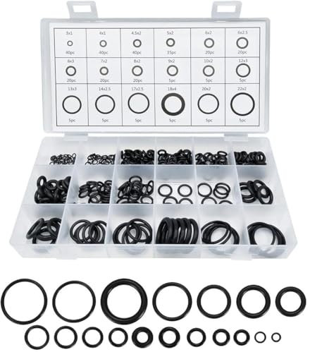 225 pièces Assortiment de Joints Toriques en Caoutchouc,Joint torique karcher O Ring D'etanchéité Universels, 18 tailles Dimensions 3-22mm pour Plomberie, Injecteur ou Robinet, etc.