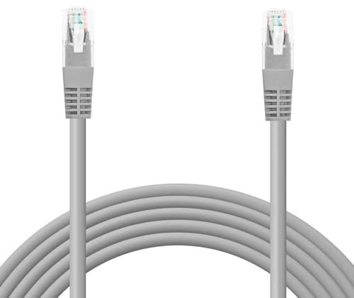 OcioDual Cavo Ethernet Cat.6 di 1m Cavo di Rete UTP AWG24 Grigio 1 Gbps 250 MHz con Connettore RJ45, Compatibile con PC PS5 PS4 XBOX X/S TV BOX ROUTER NAS Server Cat.5 e Cat.5e