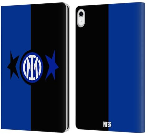 Head Case Designs Licenza Ufficiale Inter Milan Nero & Blu IM 2Stars Custodia Portafoglio in Pelle Compatibile con Apple iPad 10.9 2022/2025
