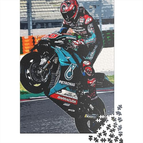 Moto GP Puzzle 1000 Teile, Quadratisches Holzpuzzle für Erwachsene ab 14 Jahren, Modernes Motorrad-Puzzle, 75 x 50 cm, 1 Stück