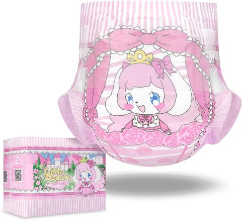 LittleForBig Verstellbare Klettverschluss Erwachsenen Bedruckte Rückenwindel aus Stoff 10 Stücke - Little Beauty (Large 91-121 cm)