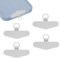 MEKEET 4PCS Metal Phone Lanyard Tags Silver Metal Phone Tether Tags Stainless Steel Phone Lanyard Pad Cell Phone Lanyard Tether Patch Suitable for Most Smartphones Lanyard Attachment without Adhesive