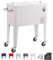 LOLAhome Nevera Carrito Vintaje para Barbacoa | Blanca, 56 litros de Capacidad, de Acero con epoxi Anticorrosión | Carrito de Bebidas Auxiliar isotermo | para Exterior, Jardín, Terraza | Fresh