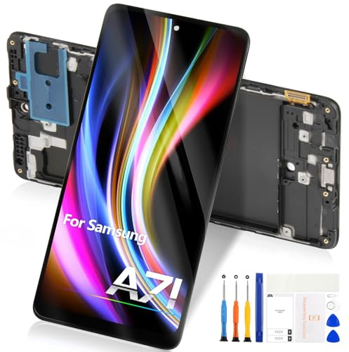 Atwist TFT LCD für Samsung Galaxy A71 4G Display - für Galaxy A71 LCD Display Touch Screen SM-A715F A715F/DS A715F/DSN Digitalisierer Glas Sensor Montage Werkzeugen Kits (Schwarz mit Rahmen)