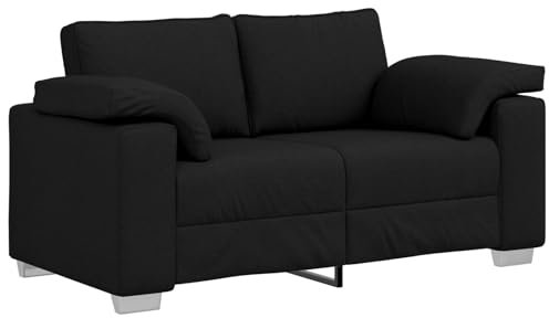 vidaXL Schwarzes Loveseat Sofa 120 cm Stoff – Stylisches 2-Sitzer Möbel für Dein Wohnzimmer. Bequem und langlebig. Modernes Design, leicht zu reinigen. Perfekt für einen minimalistischen Haushalt.